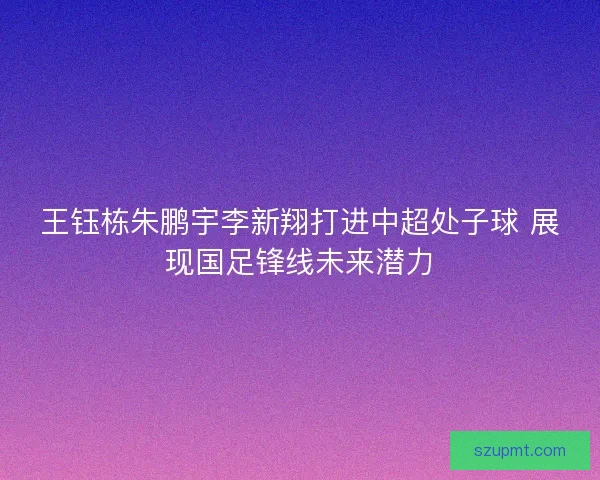 王钰栋朱鹏宇李新翔打进中超处子球 展现国足锋线未来潜力